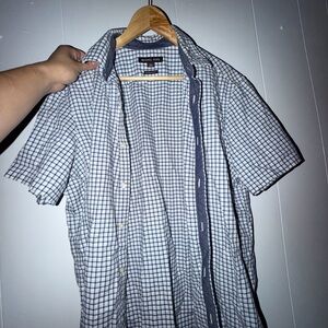 Men Michael Kors Navy and White Checkered Shirt